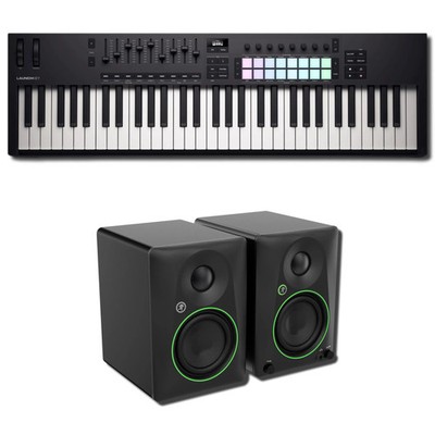 Novation Launchkey 61 MK4 61-Key MIDI Controller w/ Mackie CR4.5BT BT Monitors