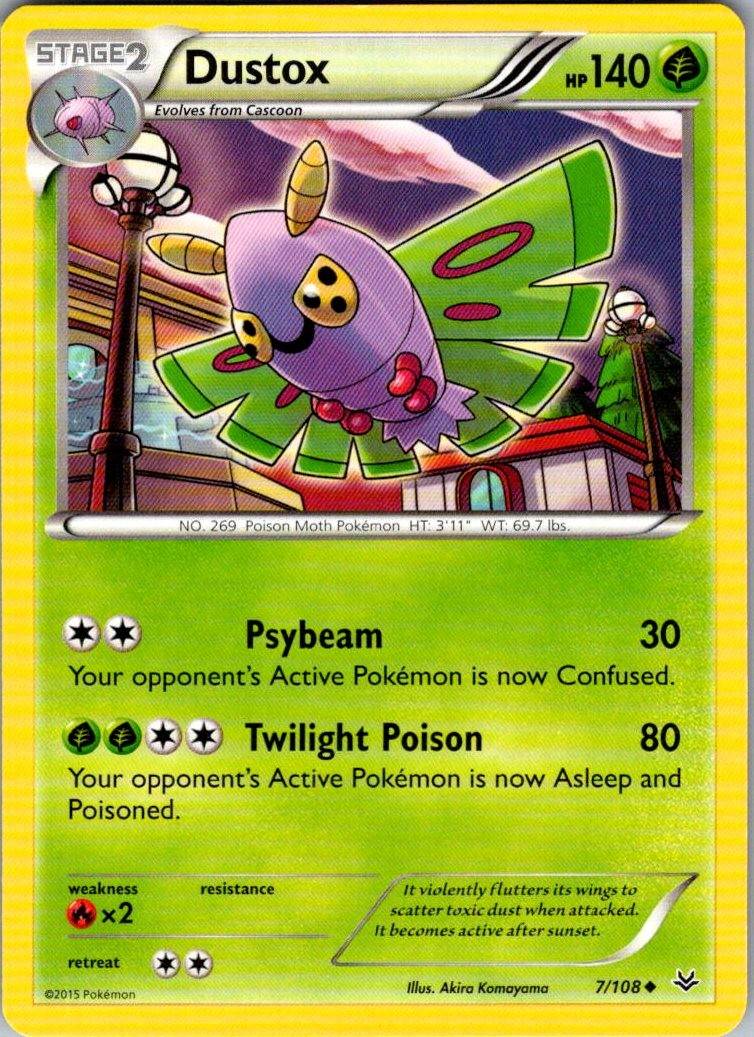 Dustox Roaring Skies 7/108 Uncommon Pokemon Near Mint