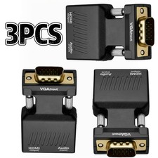 3X VGA to HDMI Adapter with Audio PC to TV Monitor Projector Active Converter