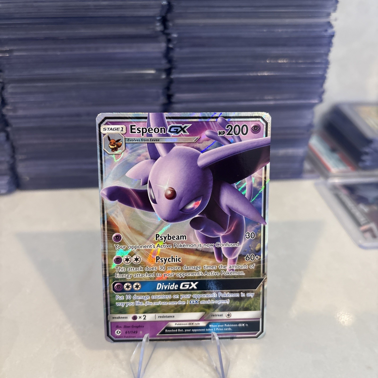 Pokémon TCG Espeon GX Sun & Moon Base Set Ultra Rare Card 61/149 NM