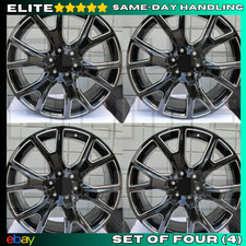 4pc Milled Black Snowflake 22 Inch Wheels Set Fits Cadillac Gmc Chevy 22x9 6x139