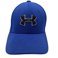 Under Armour Hat Cap Stretch Fit Youth Blue /Black SM/M Boys Embroidered Kids