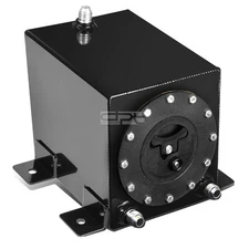 1 GALLON LIGHTWEIGHT BLACK COATED ALUMINUM RACING BOTTOM FEED FUEL CELL TANK