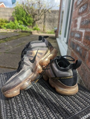 Size UK Nike Air VaporMax 2019 Black Metallic Gold AJ2616