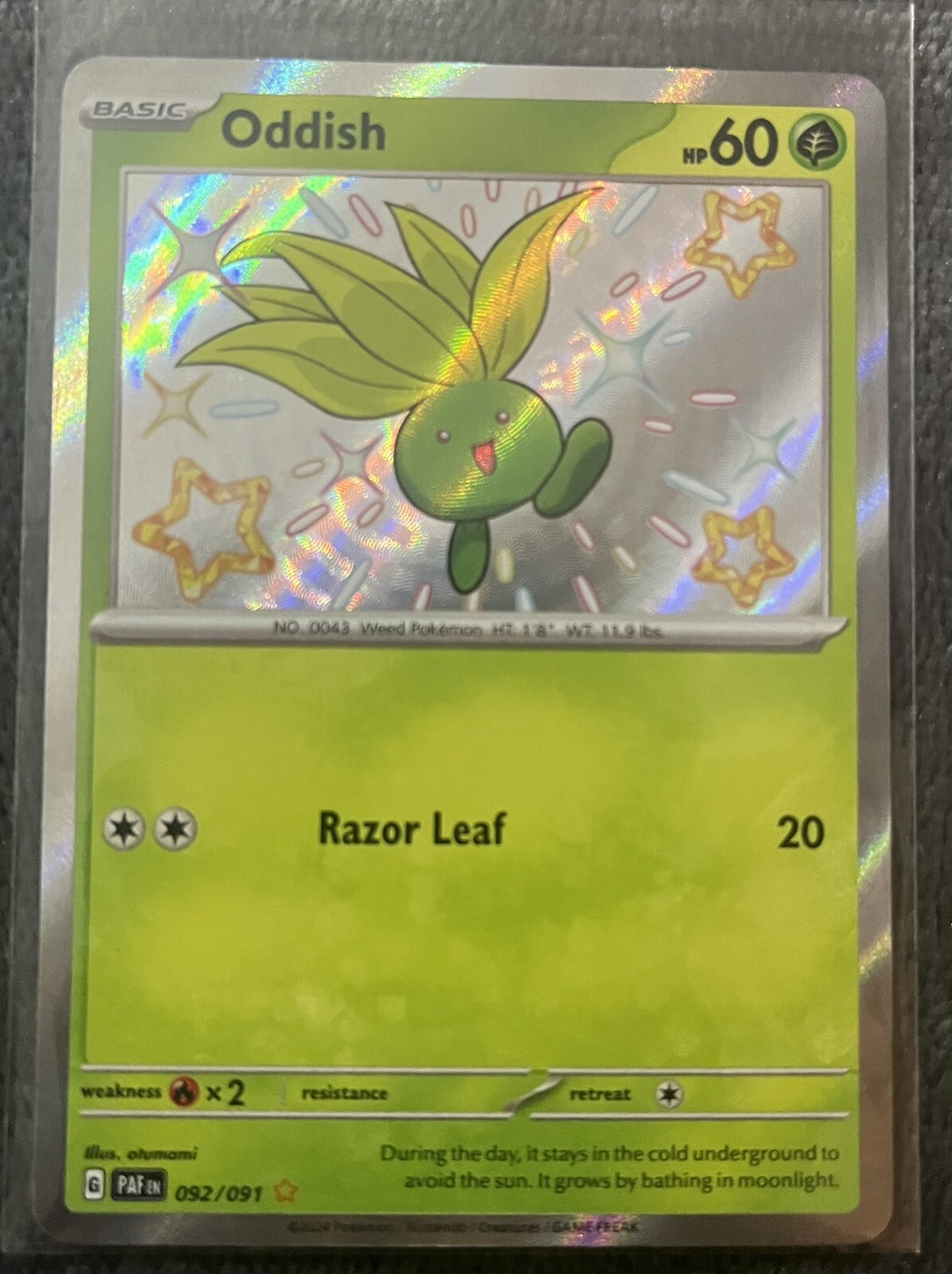 2024 Pokémon TCG Paldean Fates - #092/091 Oddish - Shiny Rare - M/NM