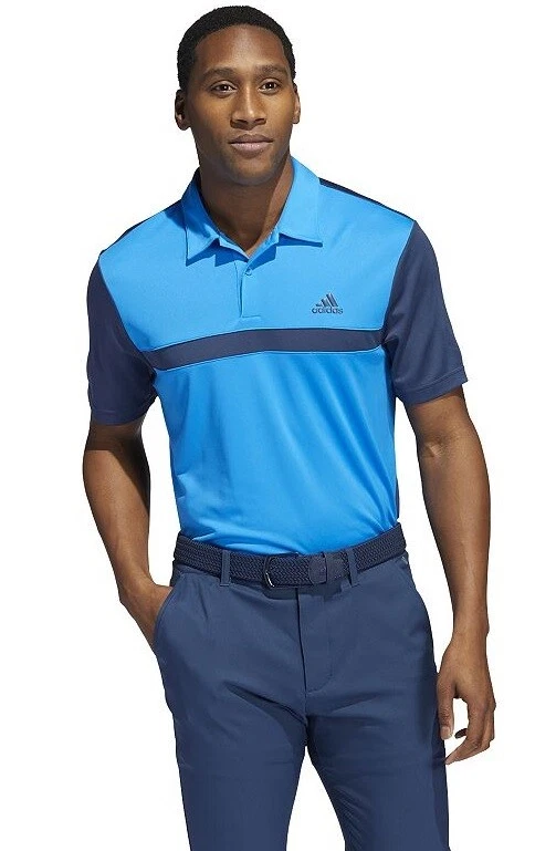 Adidas BRT BLUE Men s Regular Fit Colorblock Golf Polo US Medium
