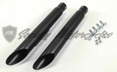 Black Dyna Slash Cut Slice Cut Exhaust System 2.5'' Straight Pipes HD Harley 
