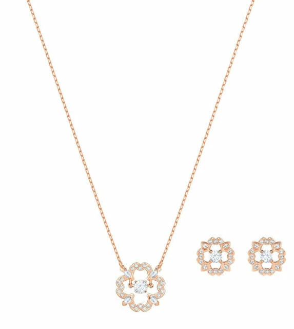 Chapado en Oro Rosa Perla Swarovski juegos de joyas de moda