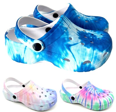 JUNGEN MÄDCHEN KINDER KINDER SOMMER CLOG MARMOR DRUCK GARTEN POOL STRANDSANDALEN GRÖSSE