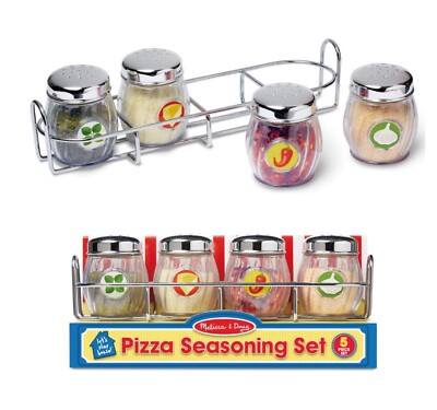 MELISSA DOUG FOOD PLAY ✿ 5 PC SEASONING SET + CADDY DISCONTINUED