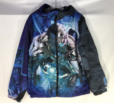 CYBORG X Tango Hotel DC Comics Full Zip Windbreaker Hooded Jacket Size Medium