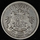 1876 Sweden Silver One Krone Coin and 1875 Sweden Silver One Krone Coin Lot of 2 — photo 4