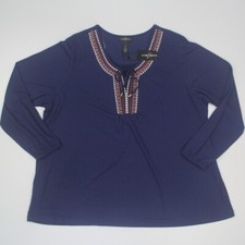 Karen Brooks Womens Boho Peasant Tunic Top Pl...
