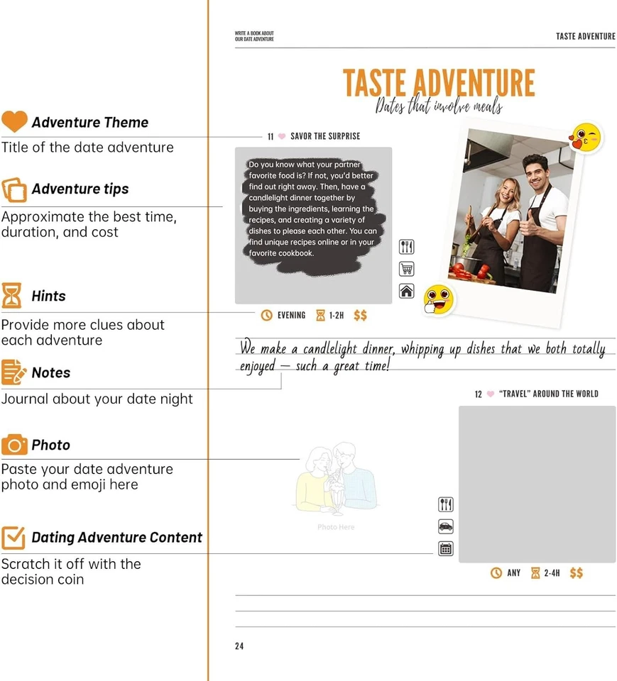 Парный альбом даты, 50 уникальных царапин приключения, подарки на годовщину - Изображение 4 из 4