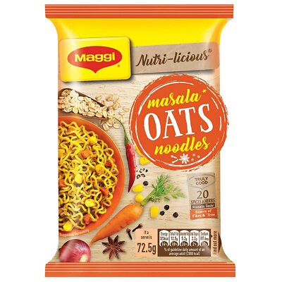 12 X MAGGI Nutri-Licious Masala Haferflocken Nudeln   72.5g Tasche