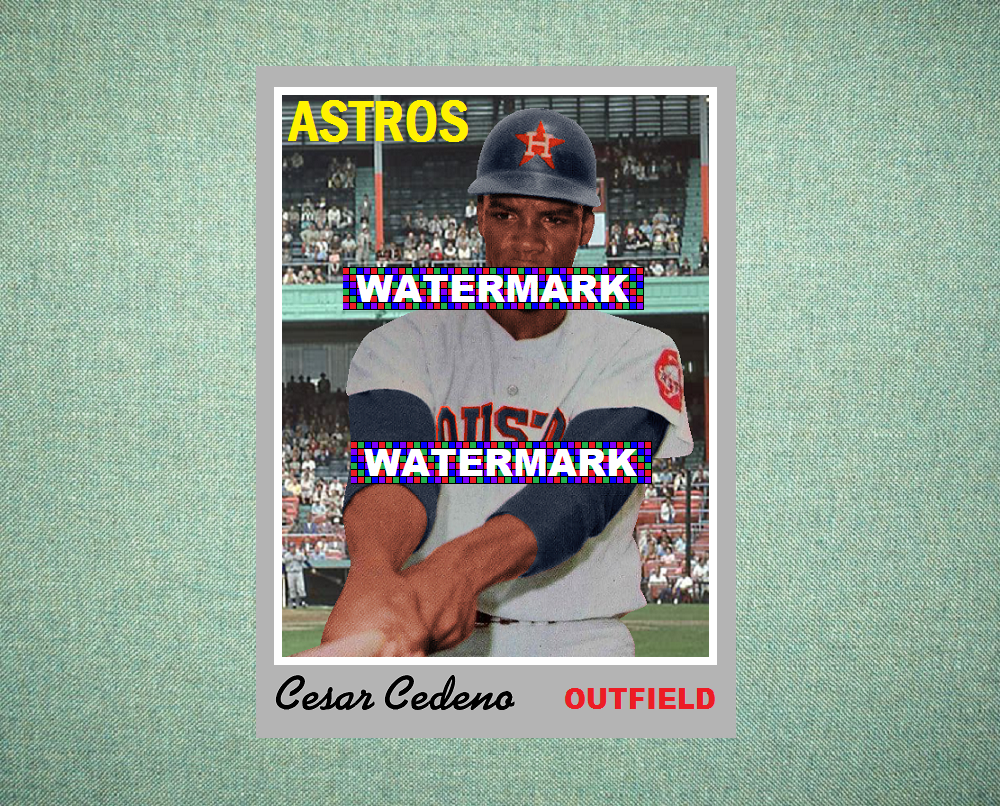 Cesar Cedeno Houston Astros 1970 Vintage Baseball Unsigned -  Polska