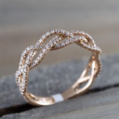 Eternity 2.00Ct Simulated Diamond Engagement & Promise Ring 14K Rose Gold Finish