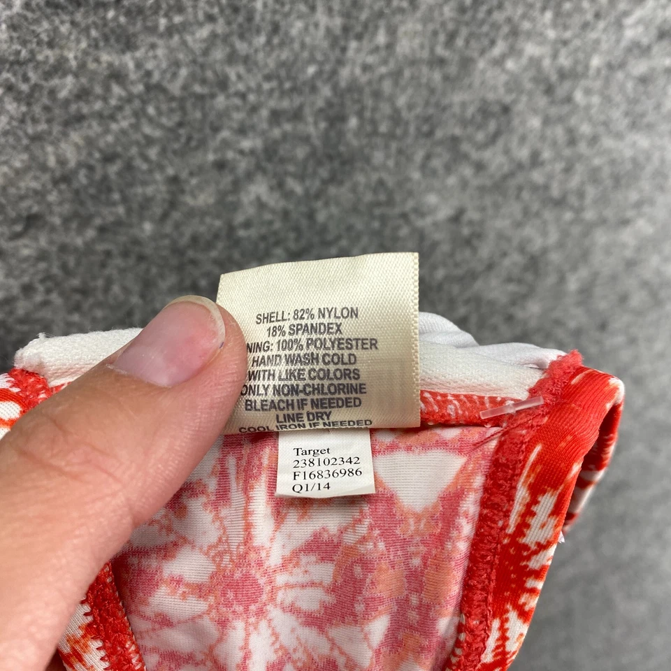 Converse All Star Bikini Top Women M Medium Red Geometric Nylon Lined Strapless - Image 4 of 4