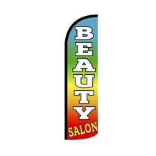 Beauty Salon Swooper Flutter Feather Flag  3ft W x 11.5ft Tall