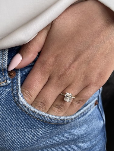 Anello di fidanzamento diamanti IGI VS1 E radiante laboratorio 3,20 carati creato miglior prezzo - Foto 3 di 7