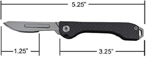 outROAR Gear Folding Scalpel Knife with Carbon Fiber Handle & 10 Replaceable - Picture 8 of 9