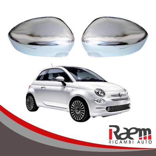 Coppia Calotte Specchio Cromate Lucide Adatte per FIAT 500 500c - Grande Punto - Imagen 4 de 5