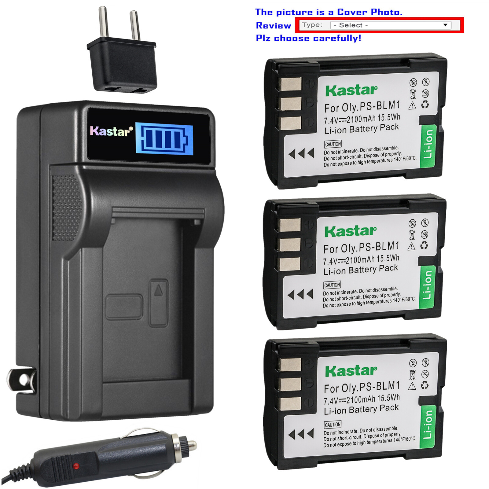 Kastar Battery LCD AC Charger for Olympus BLM1 BLM01 Olympus EVOLT E510 E510 eBay
