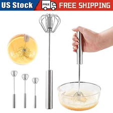 Semi-Automatic Egg Whisk Hand Push Egg Beater Stainless Steel Blender Mixer Tool