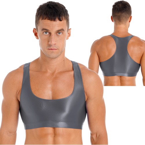 TiaoBug Mens Bodybuilding Sport T-Shirts Oily Shiny Running Compression Tops AU - Picture 130 of 198
