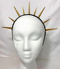 Gothic Crown Spike Headband Tiara Golden Goth spiky Queen Cosplay