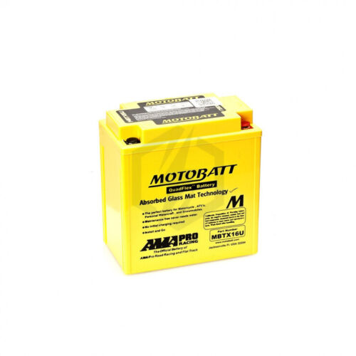 Batterie Motobatt QuadFlex AGM MBTX16U 12V 19ah 250A YTX16-BS YTX20CH-BS - Photo 1/1