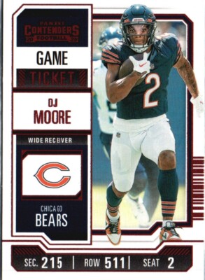 2023 Panini Contenders #18 DJ Moore Game Ticket Red