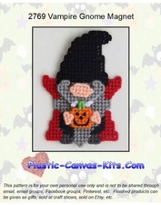 Vampire Gnome Magnet-Plastic Canvas Pattern or Kit
