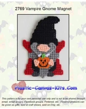 Vampire Gnome Magnet-Plastic Canvas Pattern or Kit