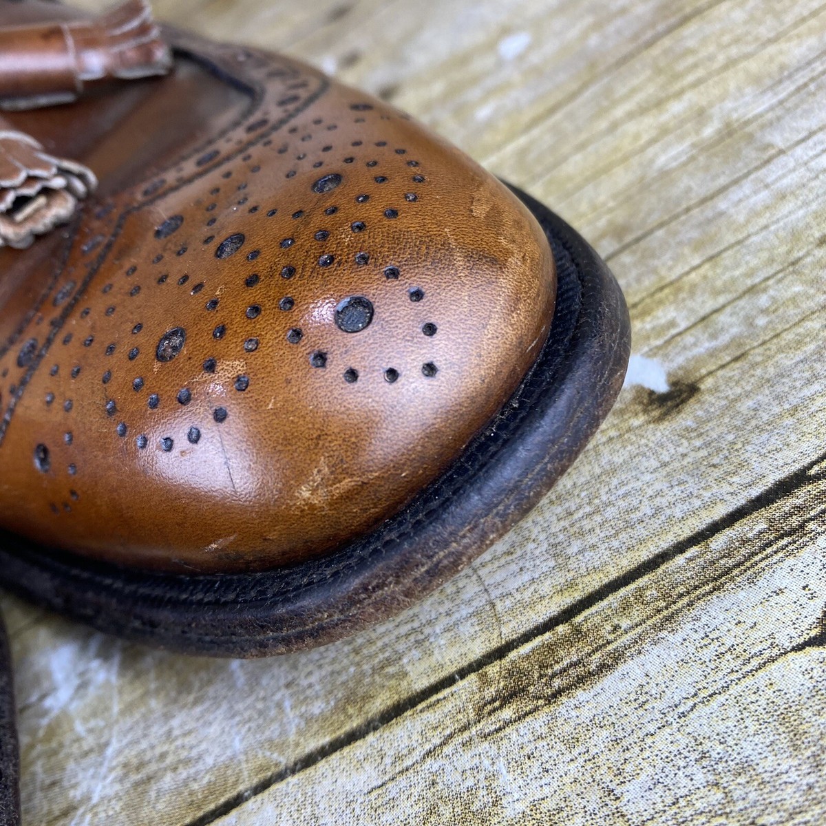 FootJoy Classics‎ Loafers Mens Size 11.5 C Brown Wingtip Tassel Shoes Vintage FootJoy Classics Loafers Mens Size 11.5 C Brown Wingtip  main image 2