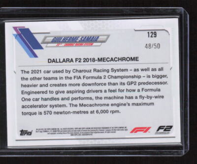 2021 Topps Chrome F1 Gold Checker Flag Refractor #129 Guilherme