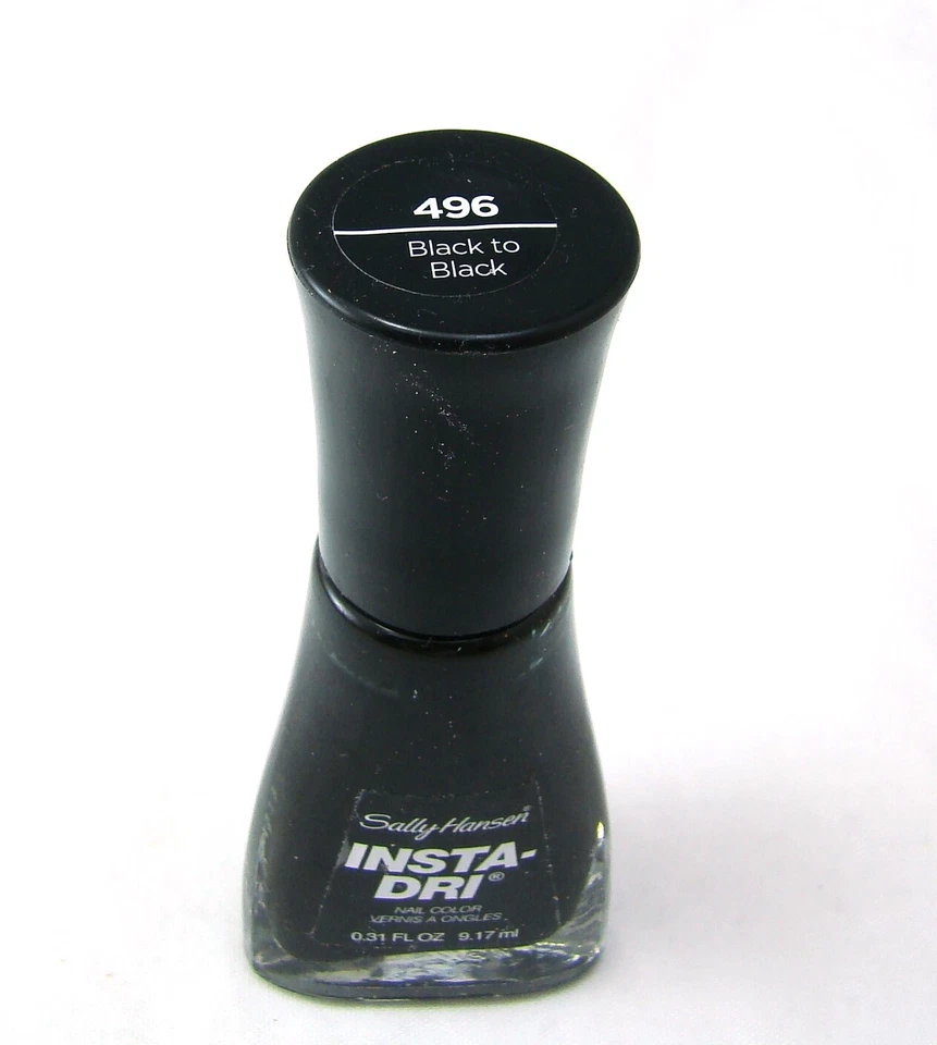 Sally Hansen 496 Black To Black INSTA-DRI Nagellack 0,31 oz 9,17 ml Neu NWOB - Bild 2 von 4