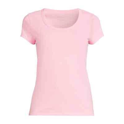 No Boundaries Women's Scoop Neck Tee with Short Sleeves, Pink Size XXXL(21)