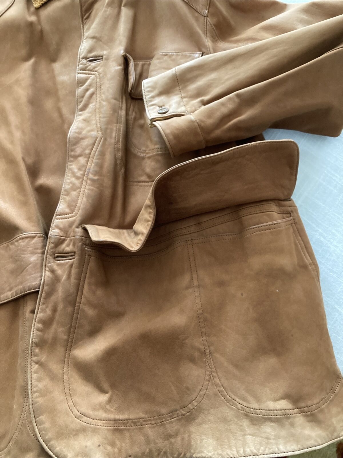 JEFFREY BANKS Men’s 42 Vintage Suede Leather WeST… - image 8