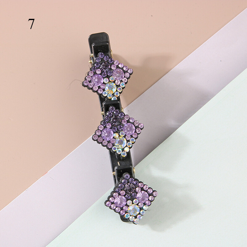 Schwarze Glitzernde Kristallstein-Haarspangen – Für Seitenpony, Zöpfe & Styling, Doppelte Pony-Clips