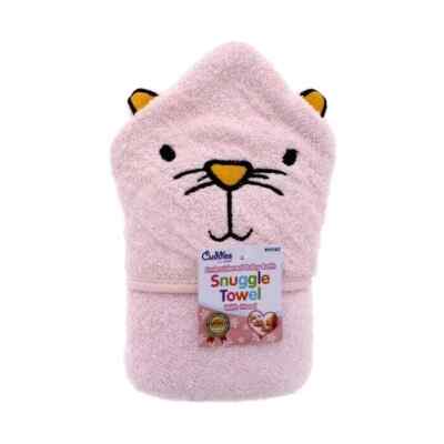 Besticktes rosa Baby Kapuzenhandtuch - 100 % weiche Baumwolle | Neugeborene Badetuch 74 x 74