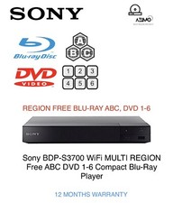 Sony BDP-S3700 WiFi Blu-ray Multi Region Free ABC DVD 1-6 Lettore Compatto