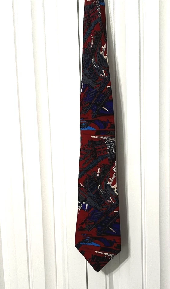 Corbata de cuello Molecular Expressions para hombre roja seda hecha en EE. UU. Science Geek Foto 2 de 4