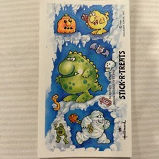 Vintage Hallmark Stick-r-treats Scratch N Sniff Mean Monster Scent Sheet 1984