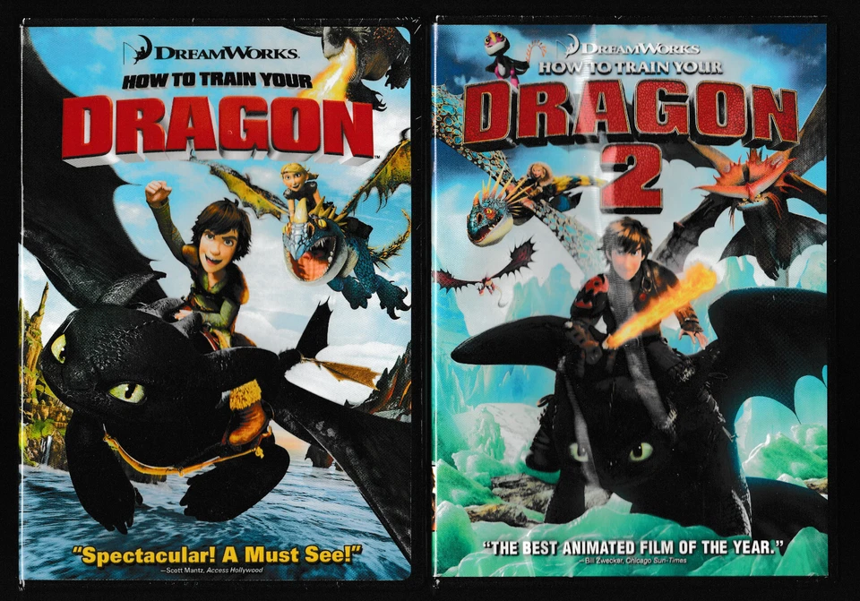 3 DVD PACK how to train your dragon 1 & 2 w/ legend of the bone knapper dragon - Image 2 of 3