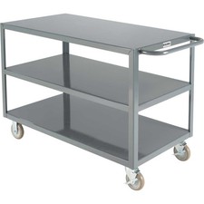 Welded Steel Utility Cart 3 Flush Shelves 24"Wx48"L