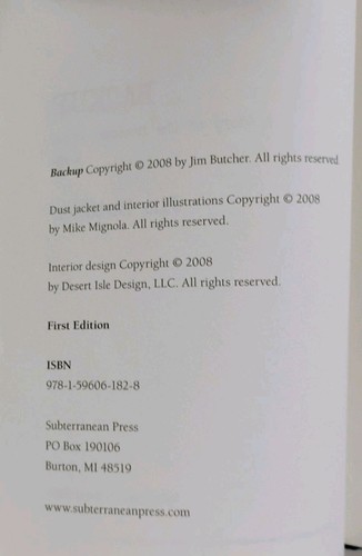 Jim Butcher Back up / Subterranean Press HC/DJ 1st Ed Mike Mignola Art / Horror - Picture 9 of 16