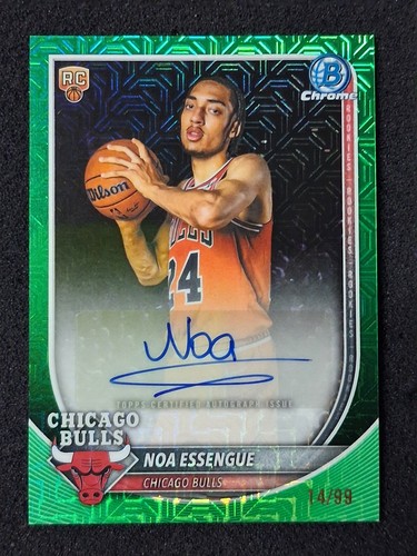 2025-26 Bowman - Chrome Autographs Noa Essengue #BCA-NE Green Geometric...