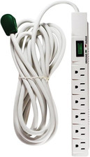 Gogreen Power GG-16315-15 6 Outlet Surge Protector, 1200 Joules, White, 15 Ft