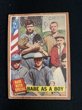 1962 Topps #135 Babe Ruth – “Babe as a Boy” (Regular Tint) – VG